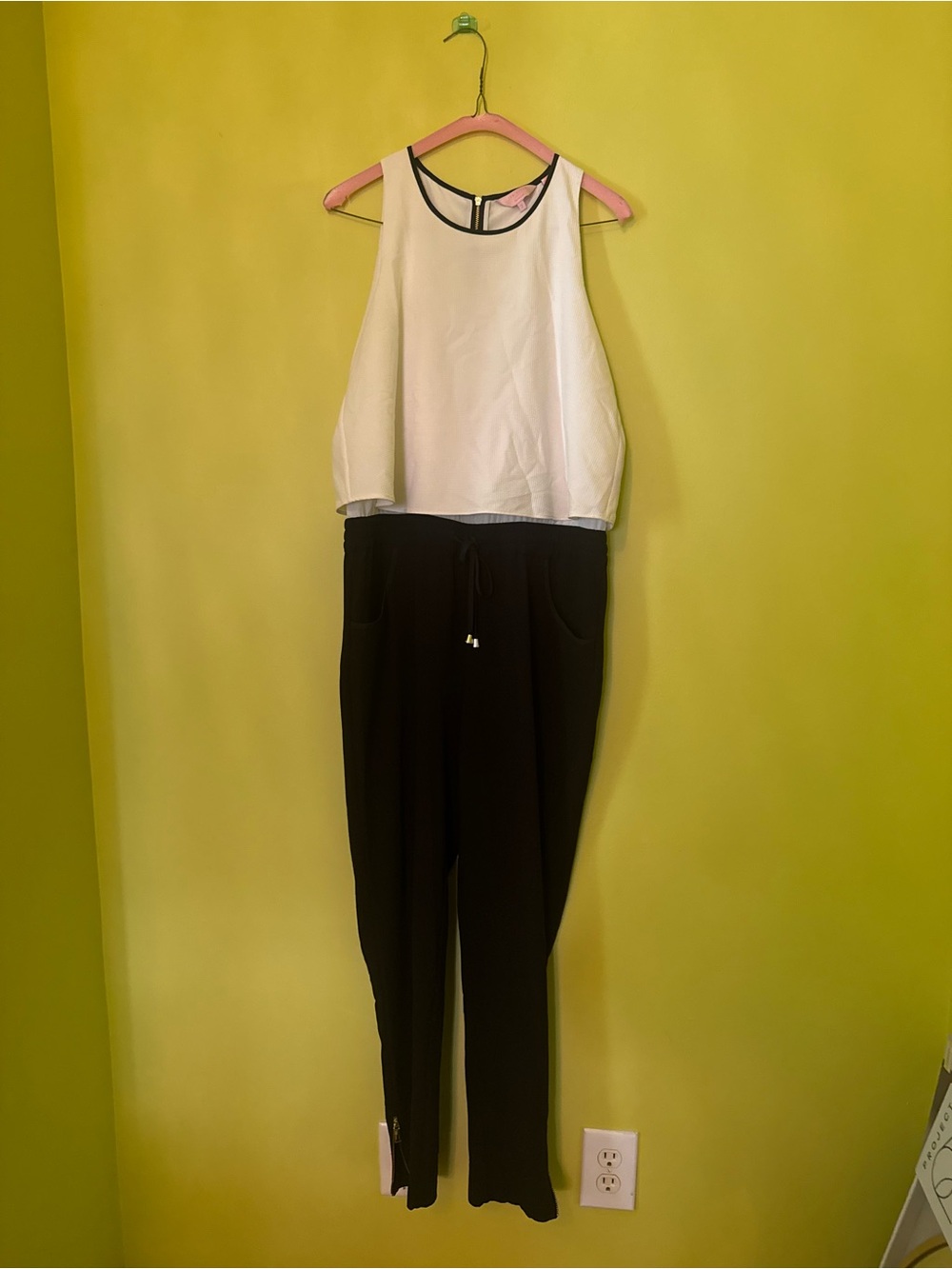 Ted Baker Heidy Black and White Zipper Jumpsuit